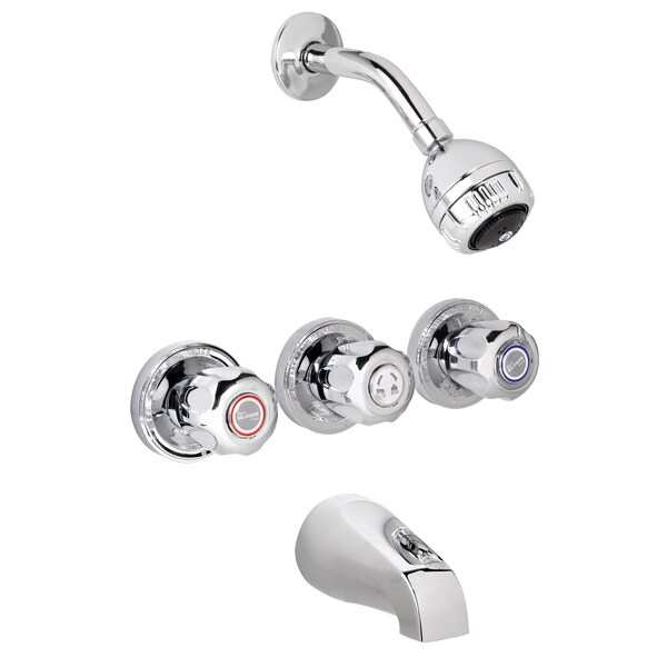 Keeney Mfg Bath Tub and Shower Faucet, Polished Chrome, Wall 3060W - main